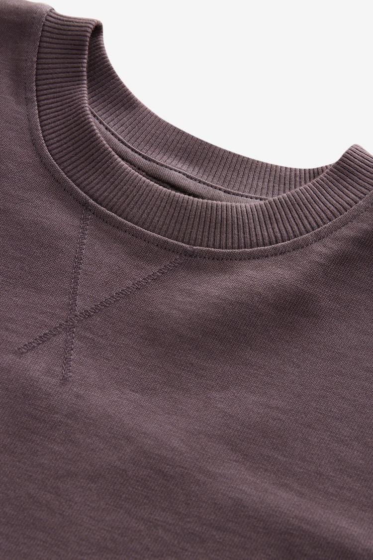 Purple 100% Cotton Long Sleeve Heavyweight Washed T-Shirt (3-16yrs) - Image 3 of 3