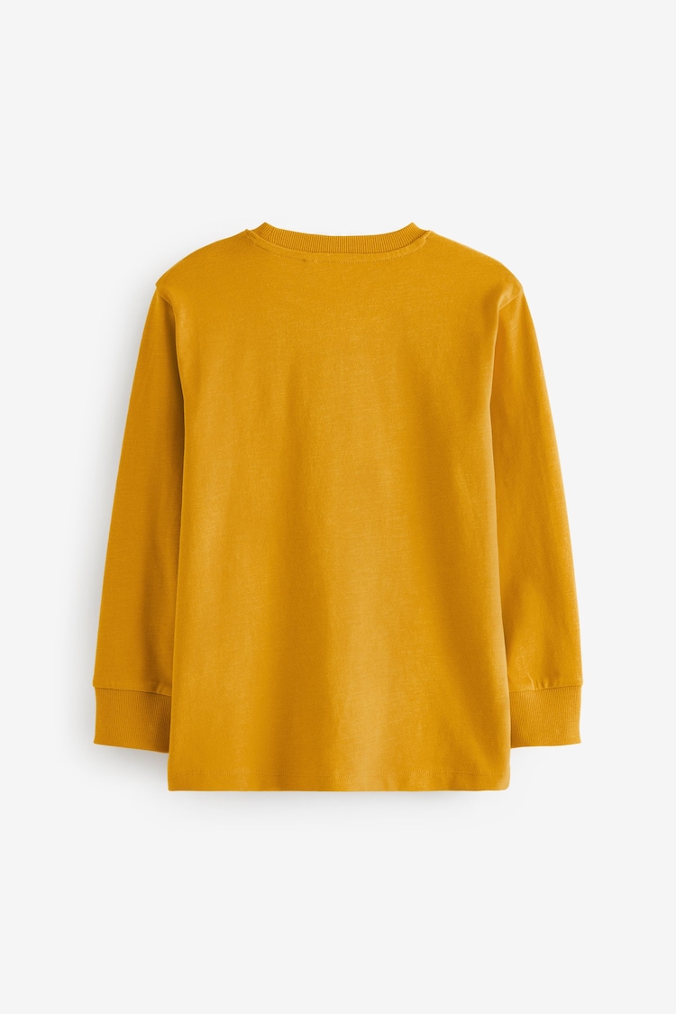 Yellow 100% Cotton Long Sleeve Cosy T-Shirt (3-16yrs) - Image 2 of 3