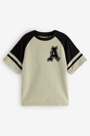 Black/White/Stone Grunge Varsity Relaxed Fit Graphic 100% Cotton Short Sleeve T-Shirts 3 Pack (3-16yrs) - Image 2 of 9