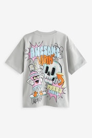 Grey Graffiti Back Print Relaxed Fit Short Sleeve 100% Cotton Graphic T-Shirt (3-16yrs) - Image 2 of 3