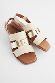 Cream/Gold Regular/Wide Fit Forever Comfort® Leather Slingback Sandals - Image 5 of 7