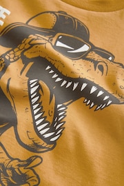 Yellow Dino 100% Cotton Short Sleeve Graphic T-Shirt (3-16yrs) - Image 3 of 3