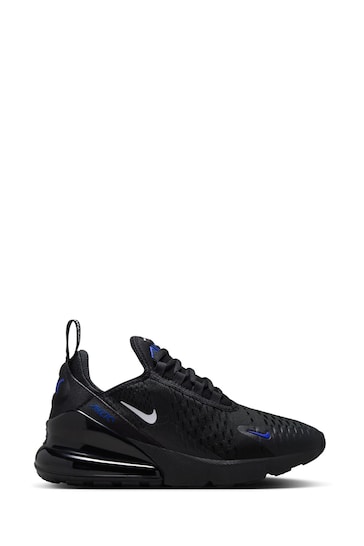 Nike Black/White/Blue Air Max 270 Trainers
