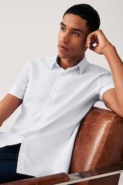 White Regular Fit Trimmed Formal Short Sleeve Shirt - Image 3 of 8