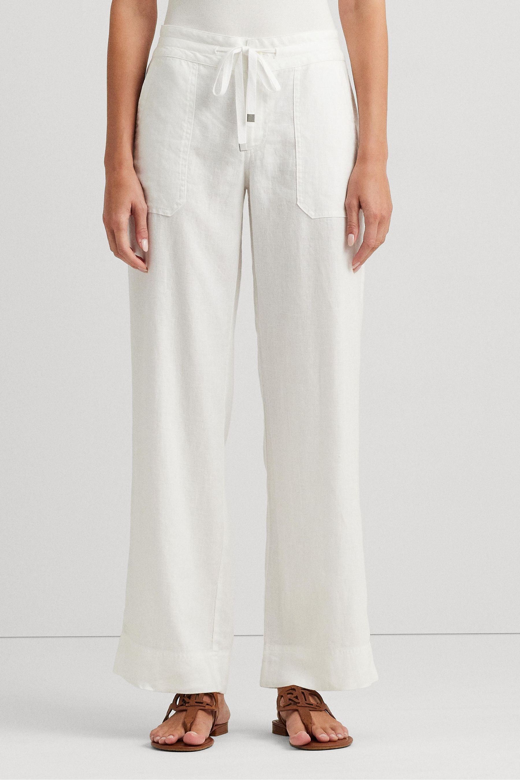 Ralph lauren wide leg linen pants 2025