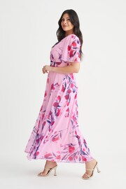 Scarlett & Jo Light Pink Floral Isabelle Angel Sleeve Maxi Dress - Image 3 of 4