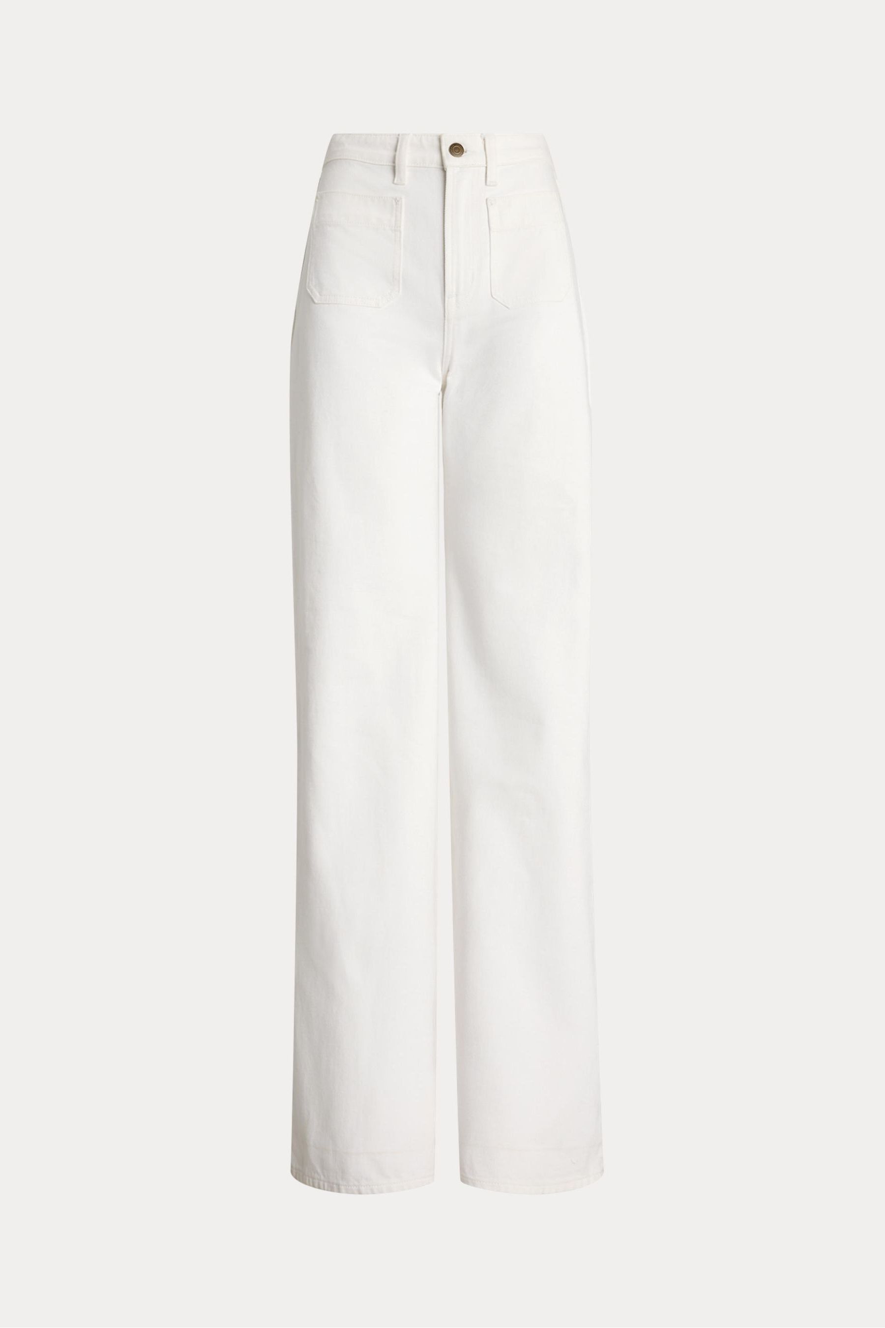 Buy Lauren Ralph Lauren High Waisted 100 Cotton Wide Leg White Jeans from the Next UK online shop
