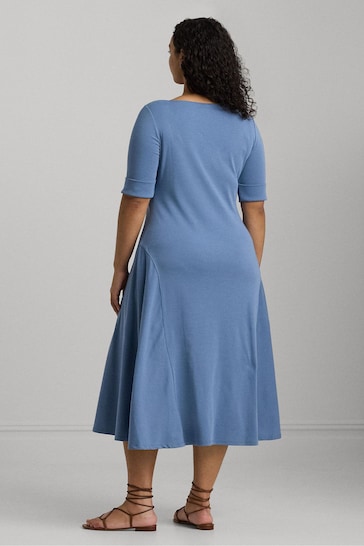 Lauren Ralph Lauren Curve Stretch Cotton Midi Dress