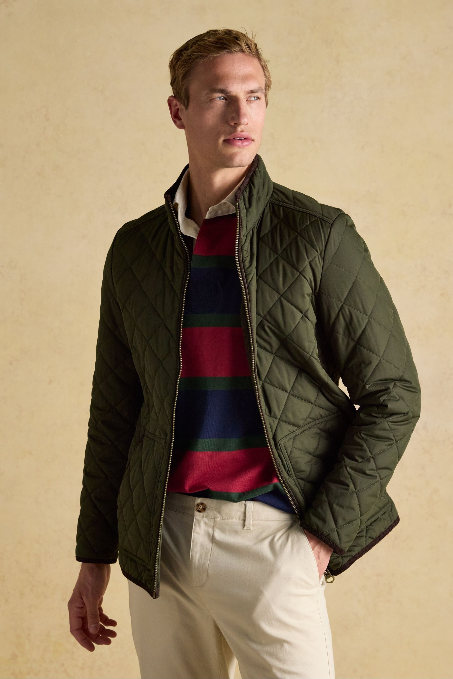 Buy Joules Maynard Green Diamond Quilted Jacket from Next USA