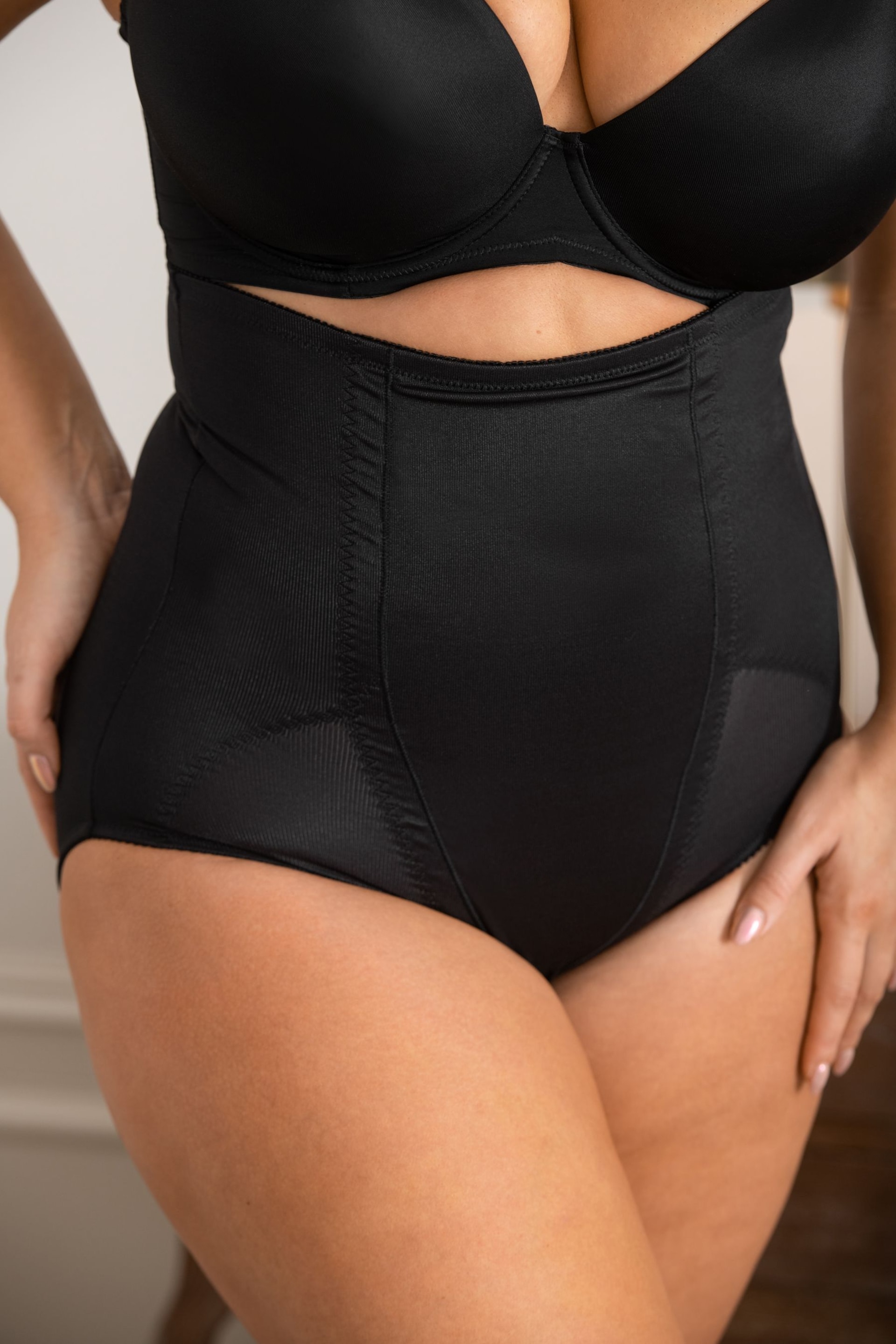 Pour Moi Black Lingerie Hourglass Shapewear Firm Tummy Control High Waist Knickers - Image 3 of 5