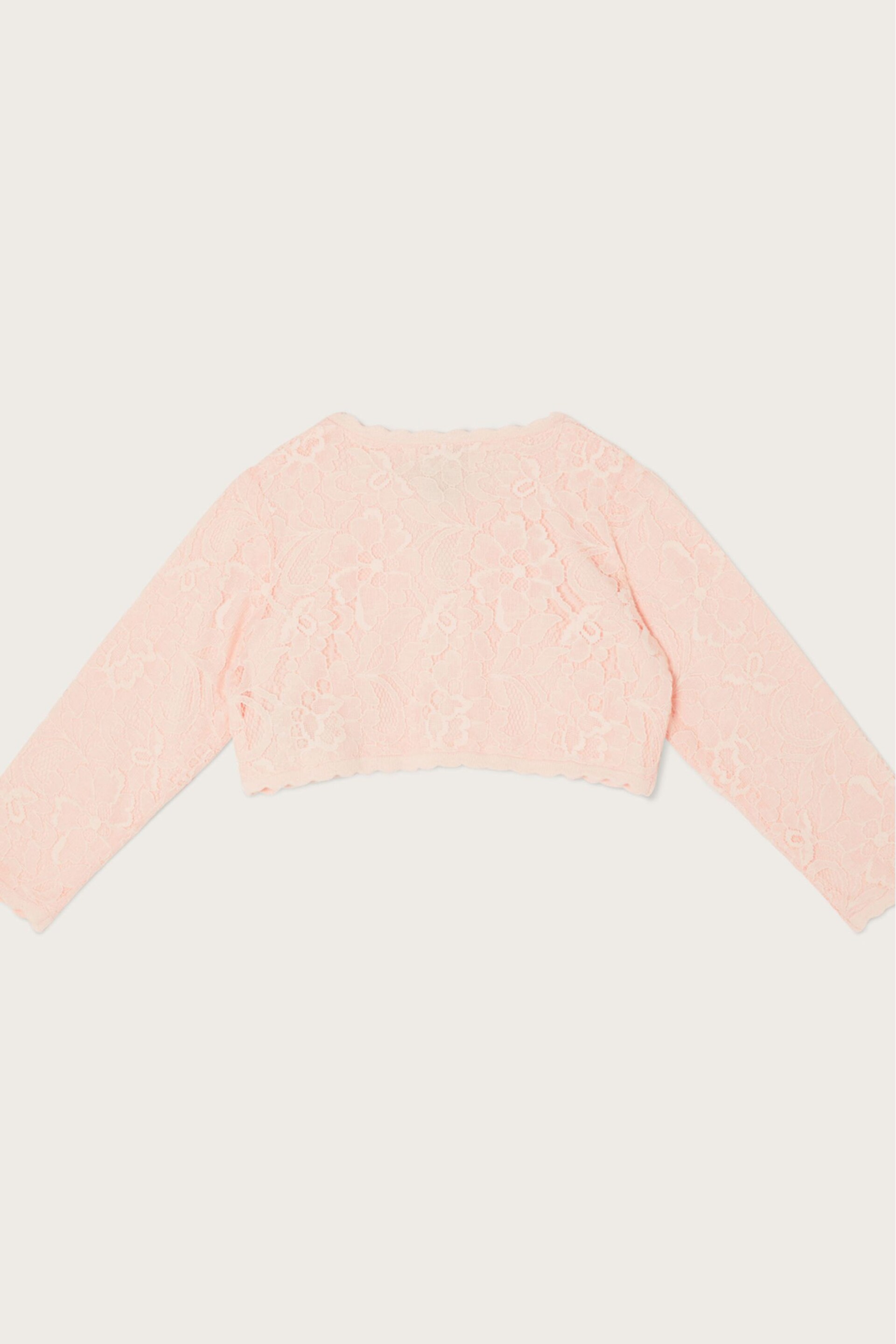 Monsoon Pink Baby Lace Cardigan - Image 2 of 3