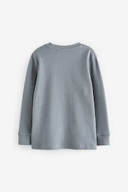 Grey/ Mauve/ Blue Textured Long Sleeve T-Shirts 3 Pack (3-16yrs) - Image 3 of 6