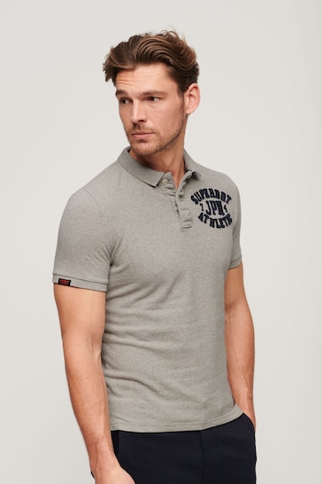 Superdry Grey Vintage Athletic Polo Shirt