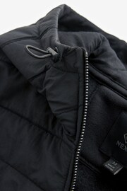 Black Quilted Hybrid Zip-Through Jacket - Image 10 of 10
