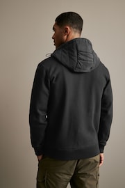 Black Quilted Hybrid Zip-Through Jacket - Image 4 of 10