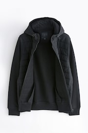Black Quilted Hybrid Zip-Through Jacket - Image 9 of 10