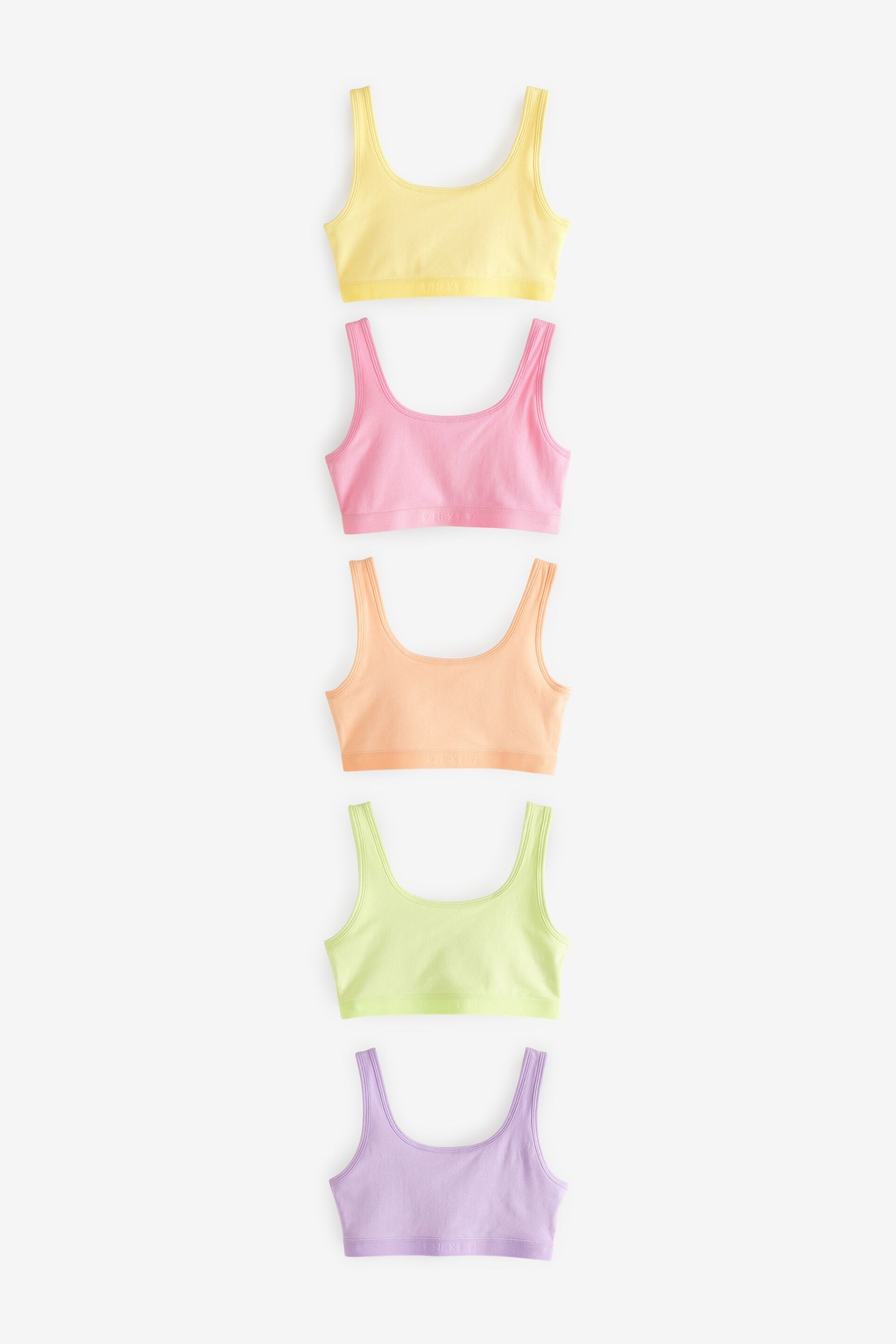 Multi Pastel Scoop Crop Top 5 Pack (5-16yrs) - Image 1 of 8