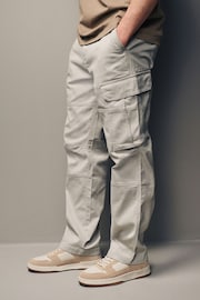Light Stone Straight Fit Cotton Stretch Cargo Trousers - Image 5 of 12