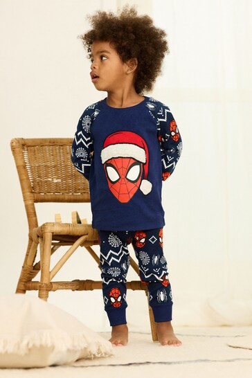 Navy Spiderman Christmas Snuggle Pyjamas (12mths-10yrs)