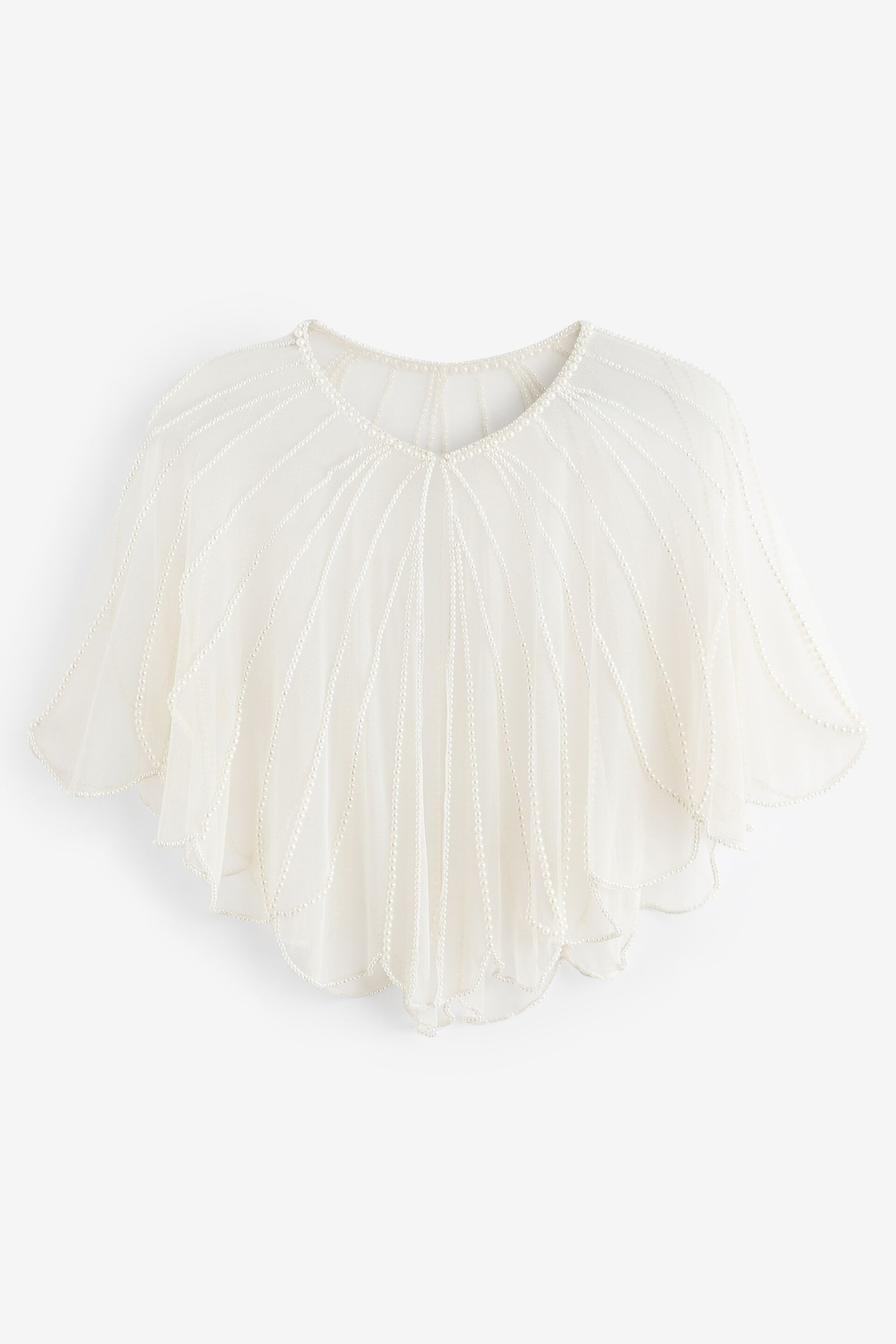 Ivory Cream Pearl Cape - Image 4 of 5