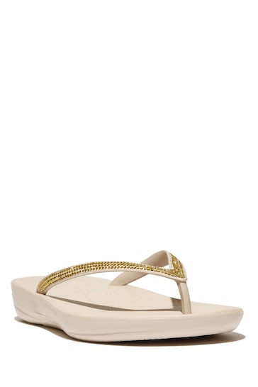 FitFlop Cream IQushion Sparkle Sandals