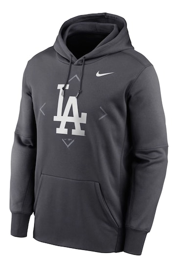 Nike Grey Los Angeles Dodgers Therma Icon Performance Fleece Pullover