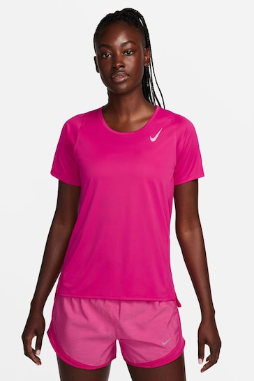 Nike Fushsia Pink Dri-FIT Race Short Sleeve Running Top