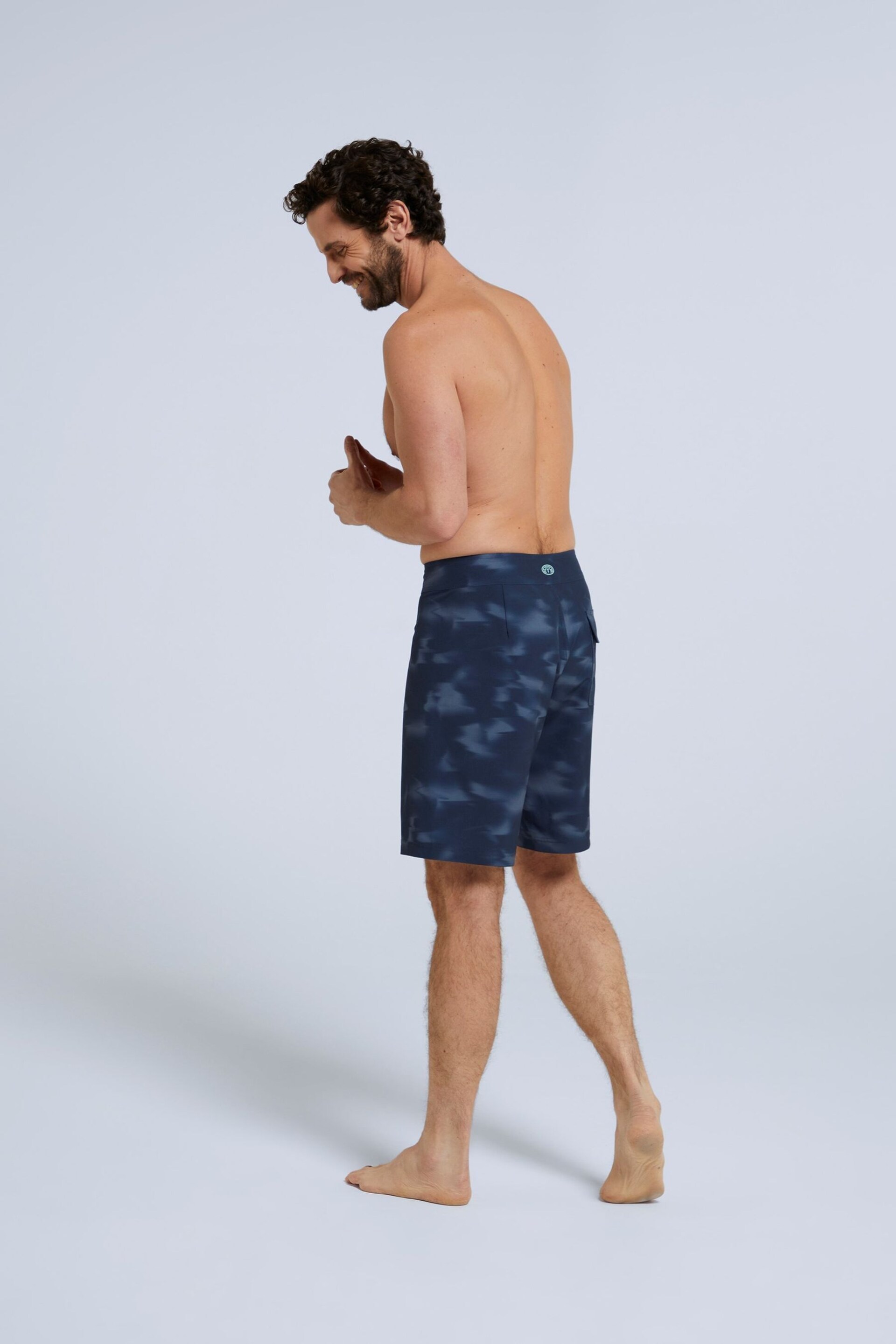 Animal Mens Blue Brett Recycled Printblock Board Shorts - Image 5 of 5