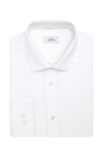 White Slim Fit Easy Care Single Cuff Shirts 3 Pack