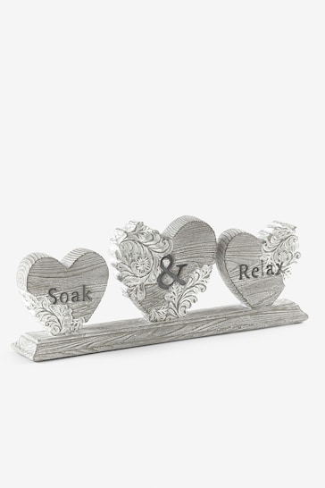 Grey Hearts Soak & Relax Ornament