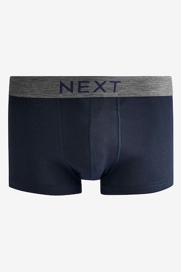 Grey/Navy Hipster Boxers Pure Cotton 4 Pack