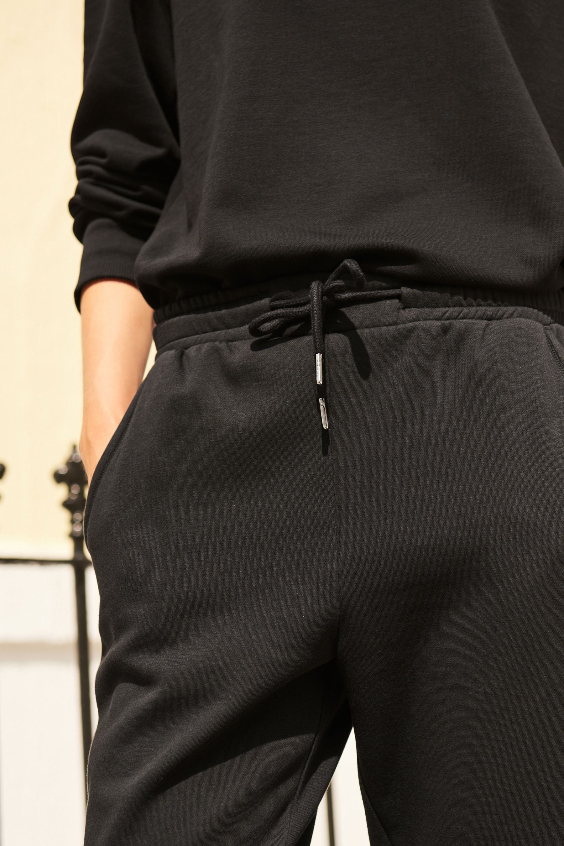 Black soft joggers on sale