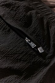 Black Seersucker Plain Premium Swim Shorts - Image 8 of 8