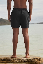 Black Seersucker Plain Premium Swim Shorts - Image 6 of 11