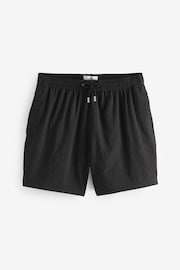 Black Seersucker Plain Premium Swim Shorts - Image 4 of 8