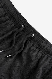 Black Seersucker Plain Premium Swim Shorts - Image 9 of 11