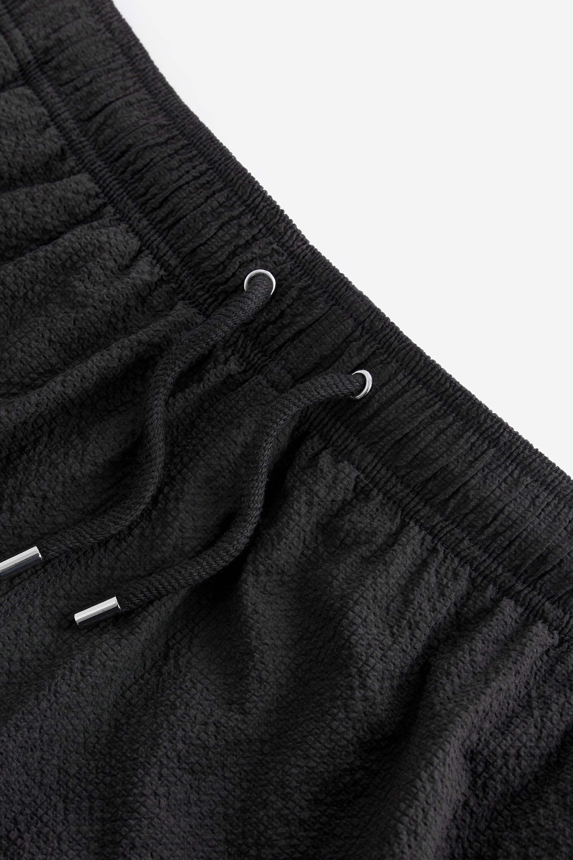 Black Seersucker Plain Premium Swim Shorts - Image 9 of 11