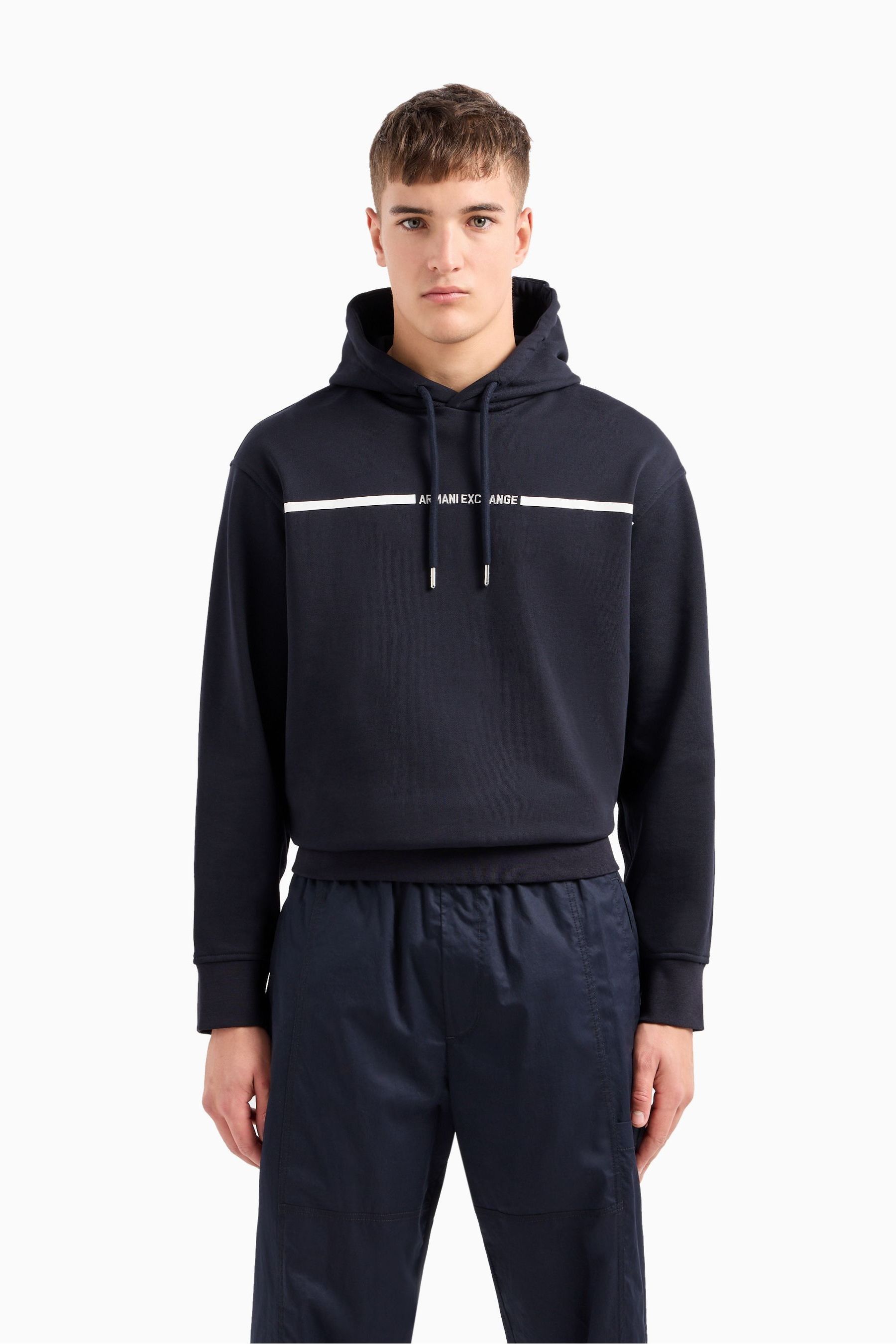 Armani exchange logo hoodie top