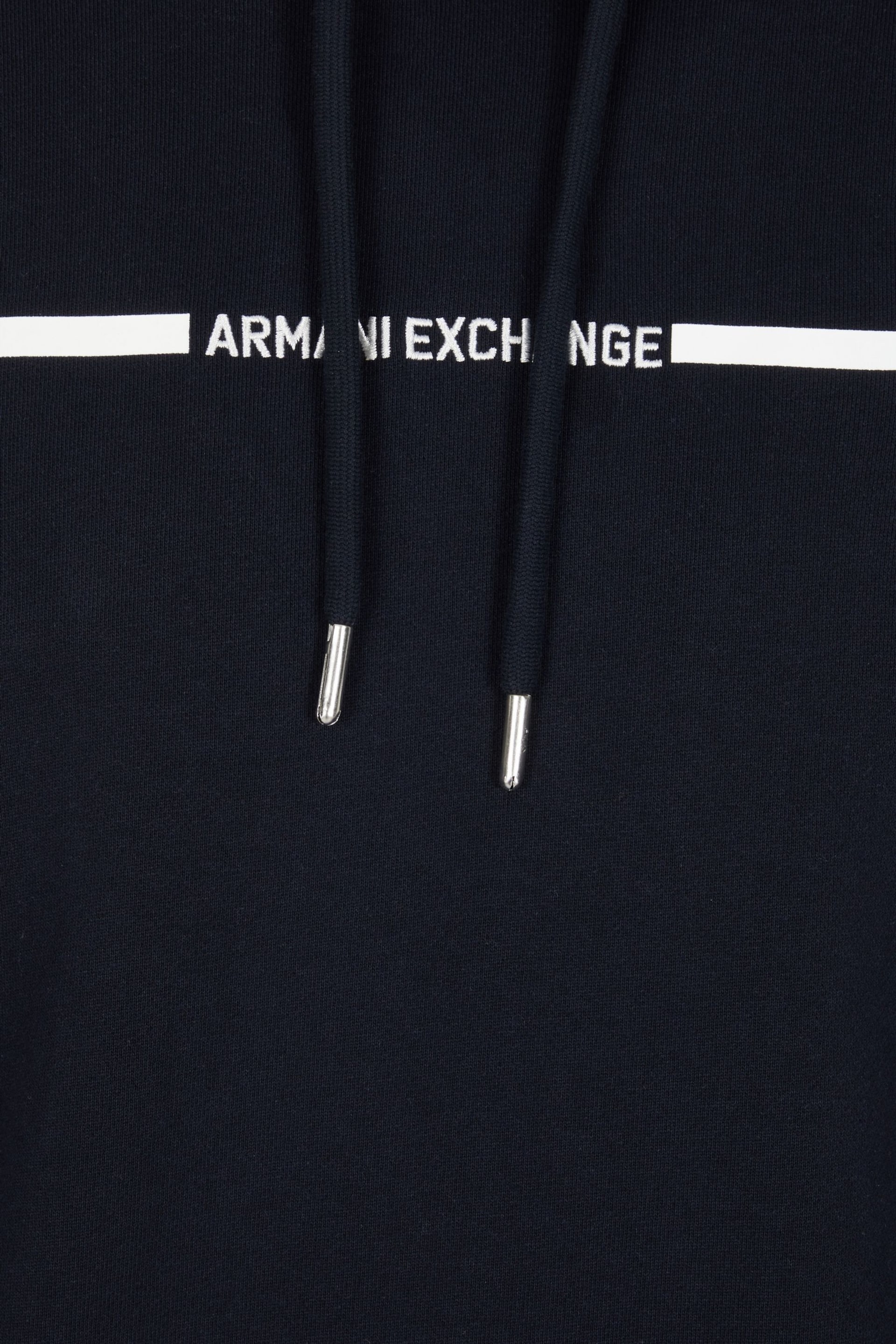 Armani Exchange Navy Stripe Logo Hoodie - Image 7 of 7