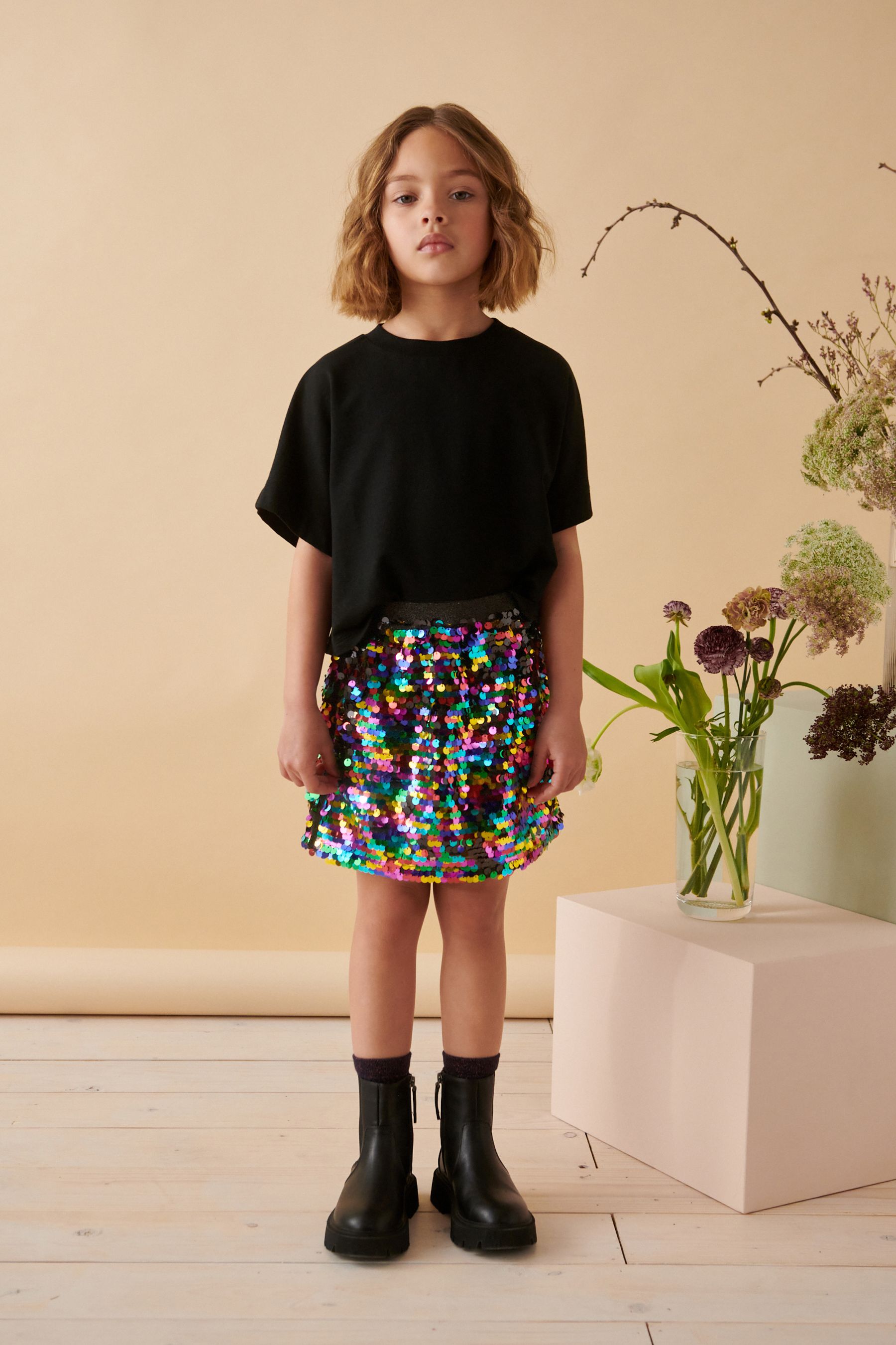 Jupe sequins multicolore shop