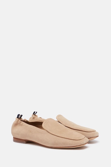 Joules Sloane Narrow Fit Neutral Suede Loafers