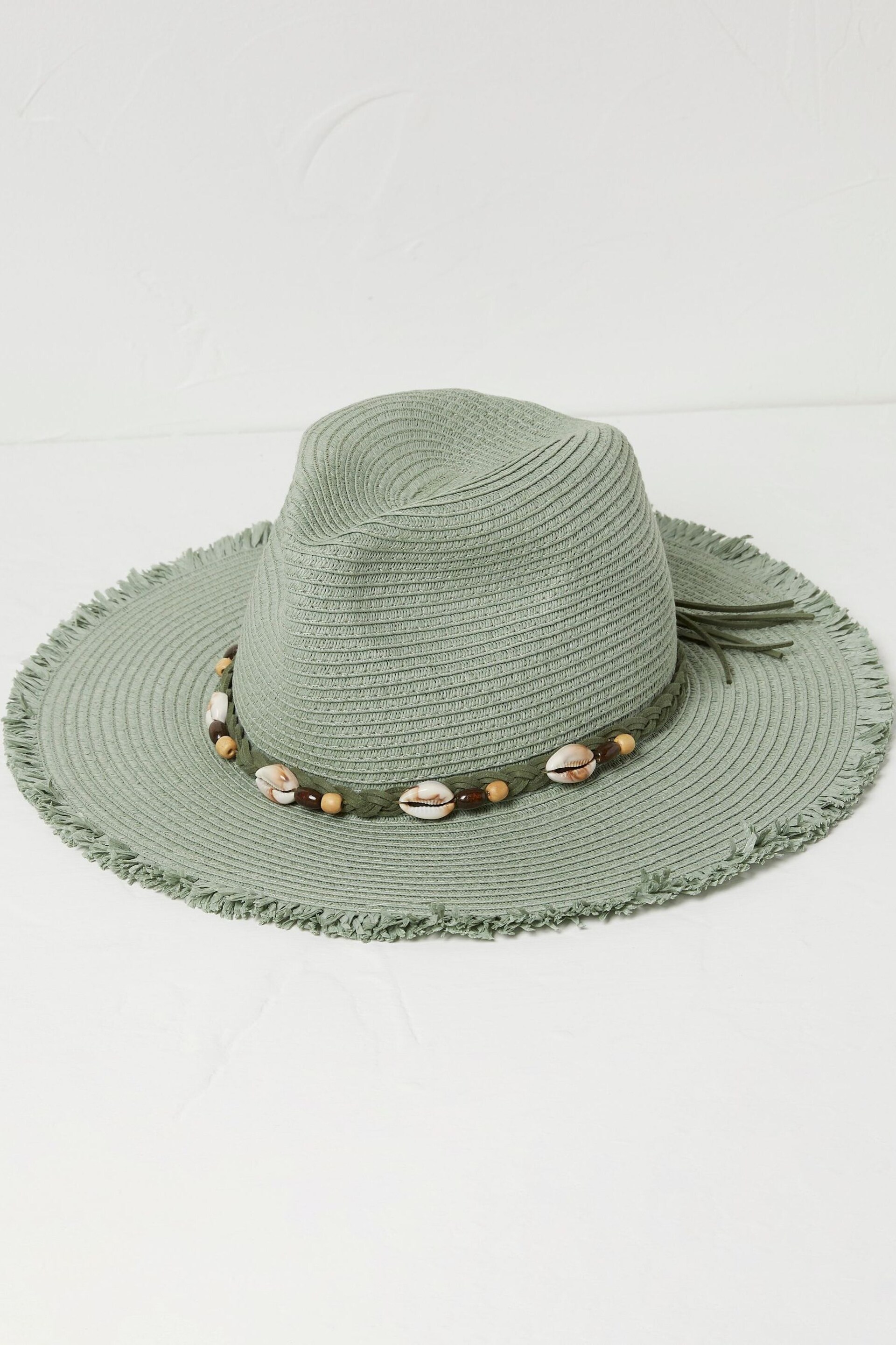 FatFace Green Raw Edge Fedora Hat - Image 2 of 3