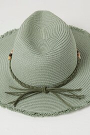 FatFace Green Raw Edge Fedora Hat - Image 3 of 3