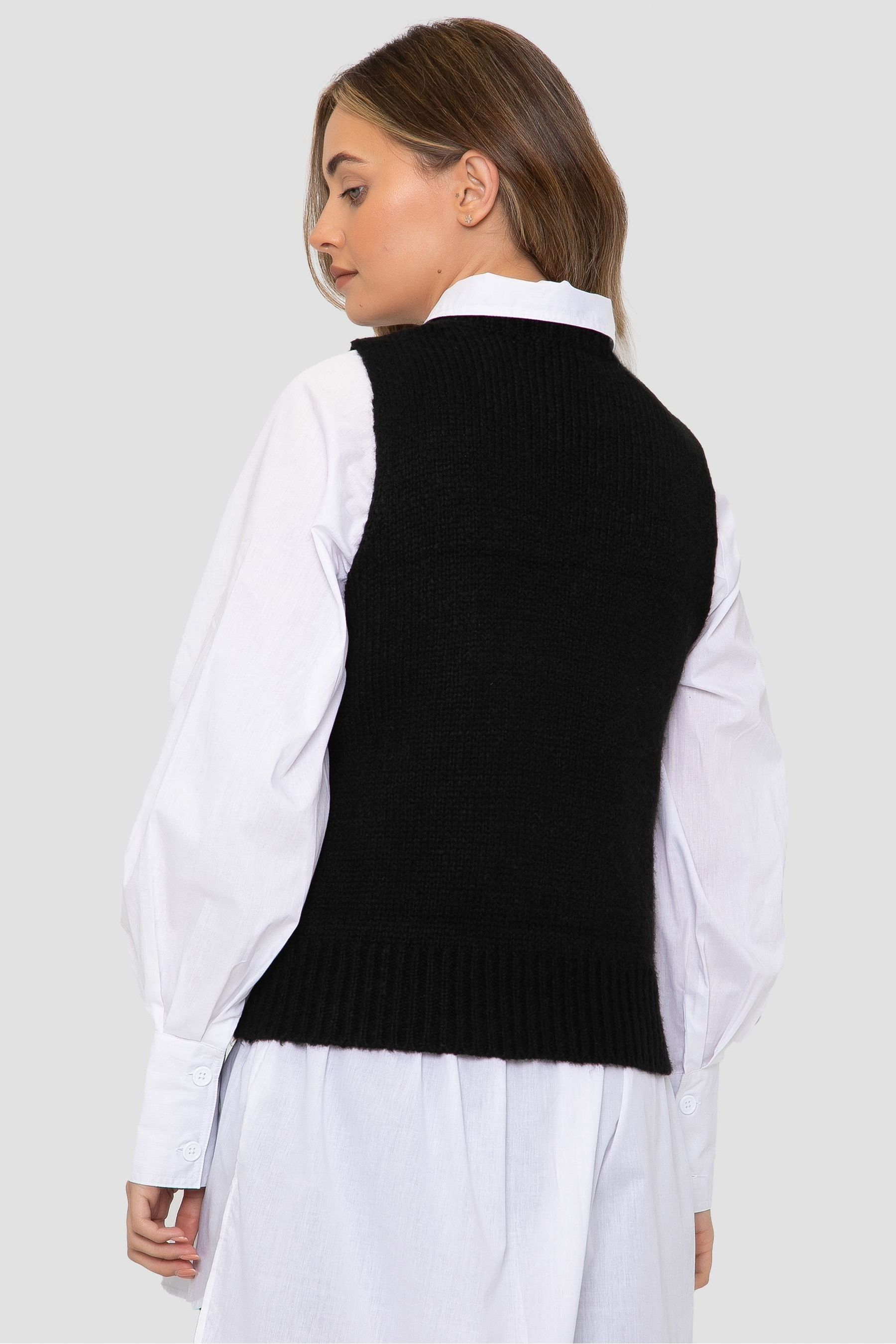 Threadbare Black Crew Neck Jumper Tank Top