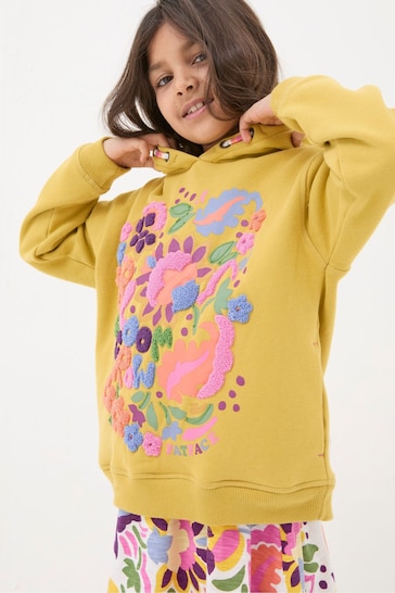 FatFace Yellow Art Club Popover Hoodie