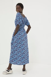 FatFace Purple Ink Floral Midi Dress - Image 2 of 6