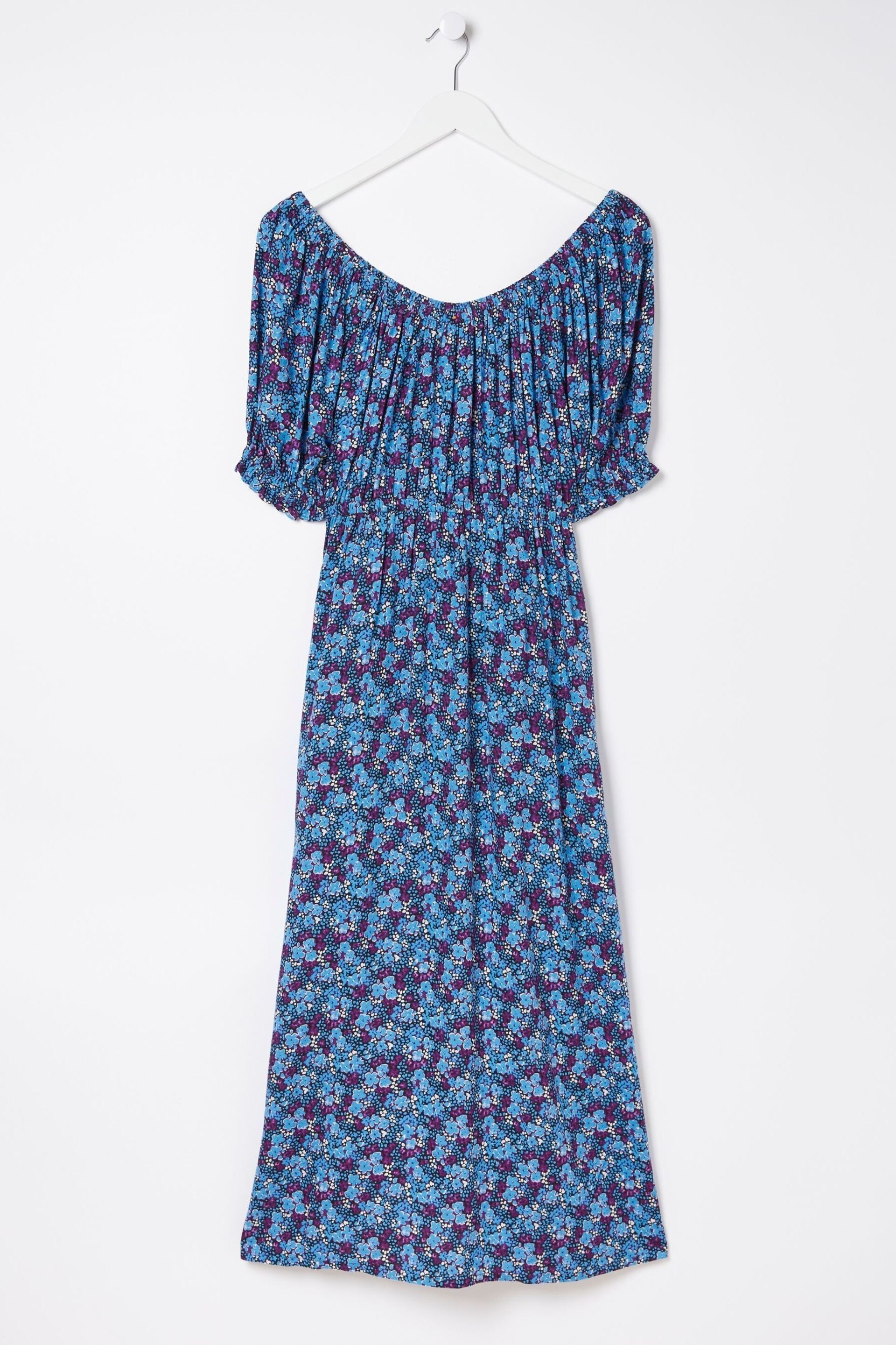 FatFace Purple Ink Floral Midi Dress - Image 6 of 6