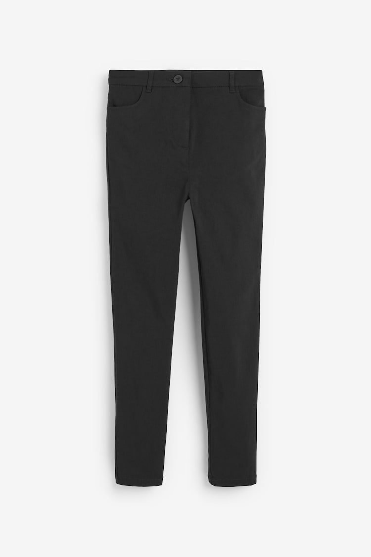 Black Regular Length Skinny Fit Stretch High Waist School Trousers (9-18yrs) - Image 1 of 4