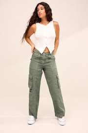 Khaki Green Adjustable Waist Cargo Trousers - Image 1 of 7