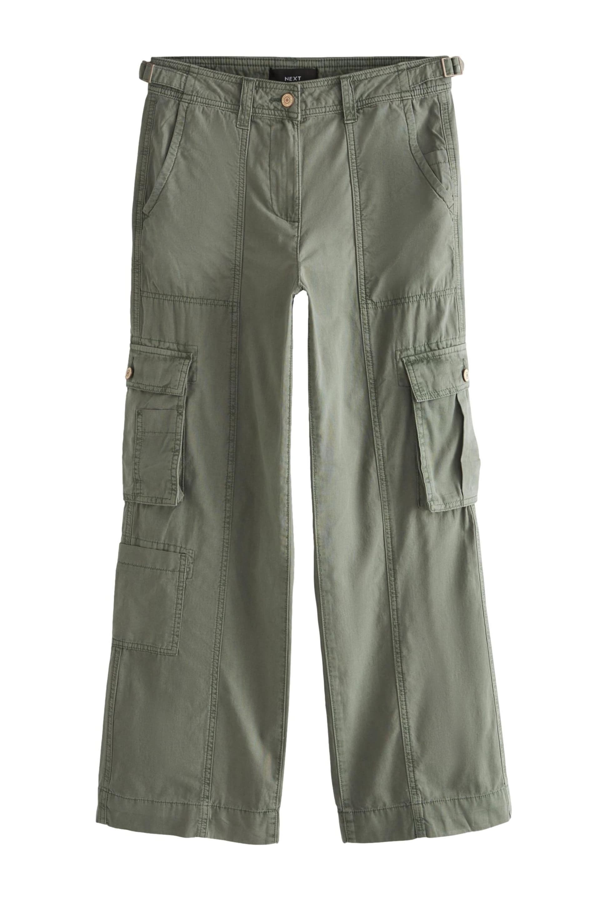 Khaki Green Adjustable Waist Cargo Trousers - Image 6 of 7